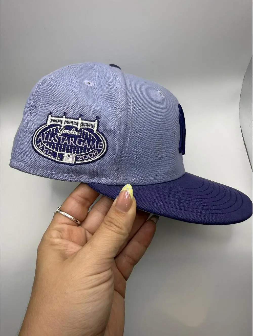 MLB New York Yankees New Era 2008 All Star Game Fitted Cap Size 7 in Lavender
